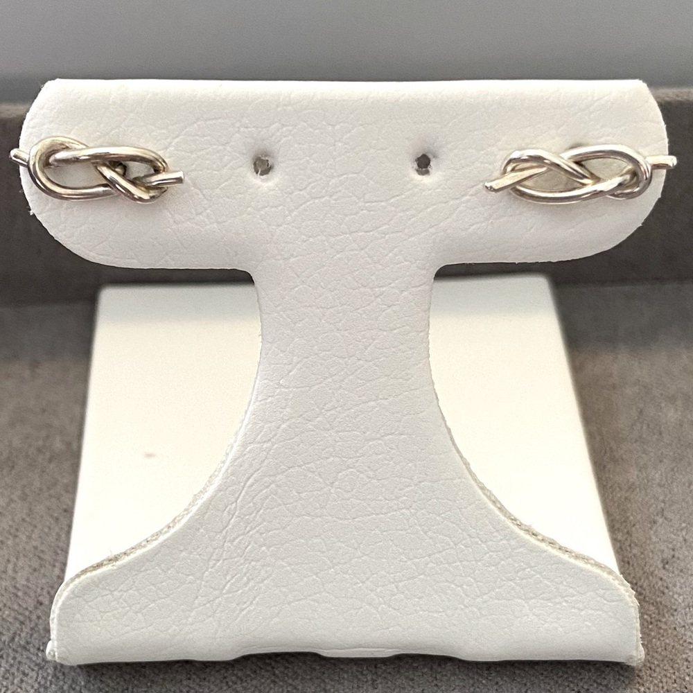 James Russell Silver Knot Stud Earrings